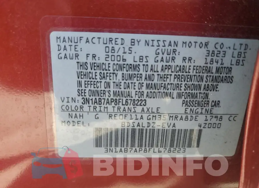 3N1AB7AP8FL678223 Photo# 12