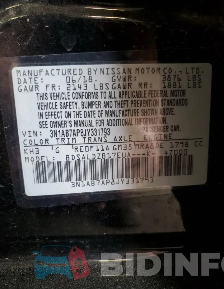 3N1AB7AP8JY331793 Photo# 12