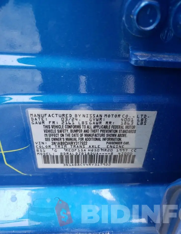 3N1AB8CV4RY317922 Photo# 12