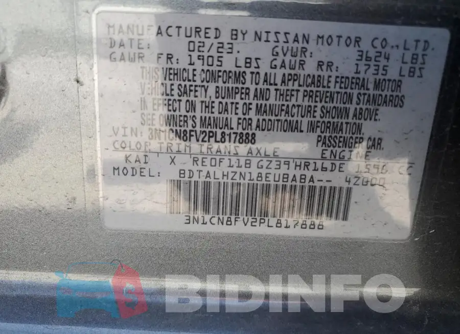 3N1CN8FV2PL817888 Photo# 12