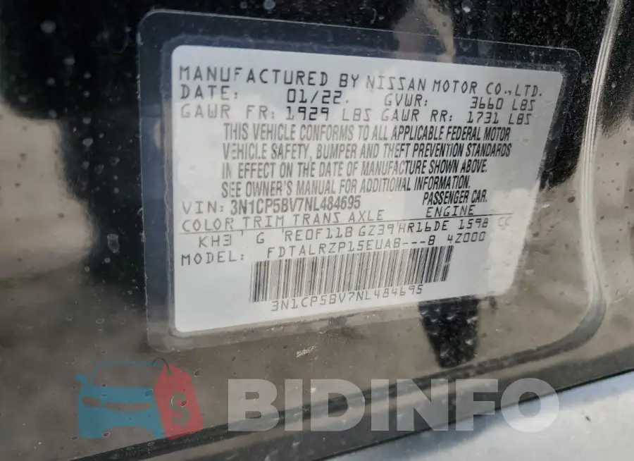 3N1CP5BV7NL484695 Photo# 13