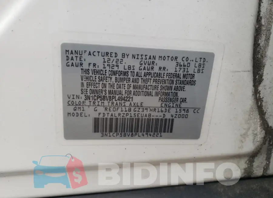 3N1CP5BV8PL494221 Photo# 12