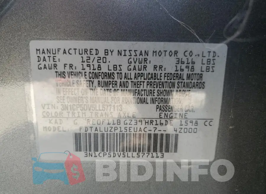 3N1CP5DV5LL577113 Photo# 12