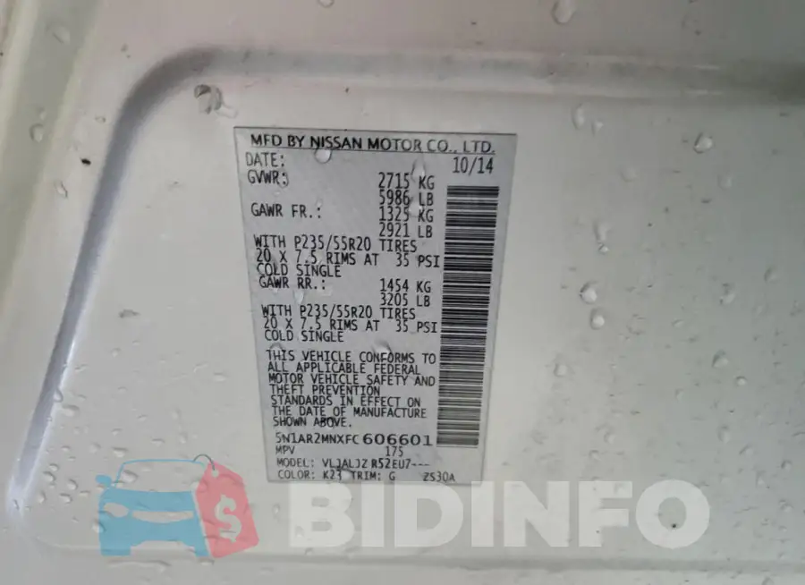 5N1AR2MNXFC606601 Photo# 13