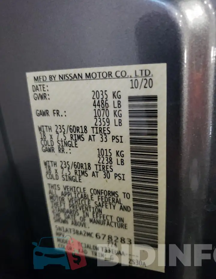 5N1AT3BA2MC678283 Photo# 13
