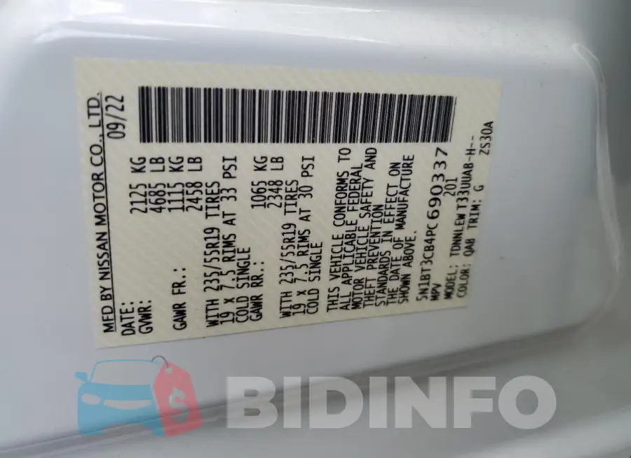 5N1BT3CB4PC690337 Photo# 13