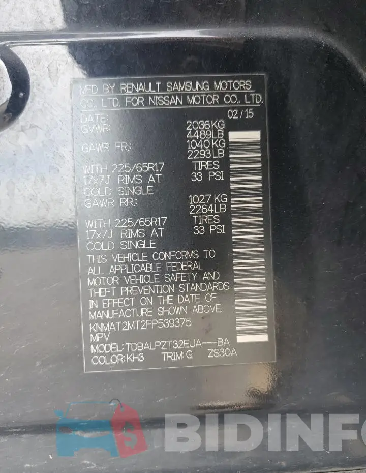 KNMAT2MT2FP539375 Photo# 13