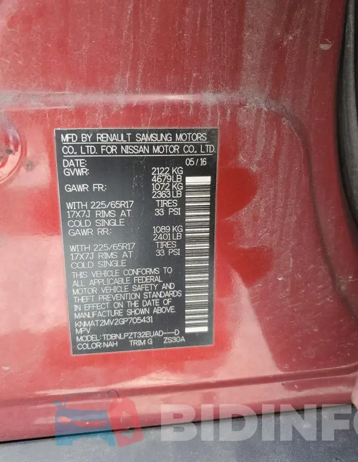 KNMAT2MV2GP705431 Photo# 13