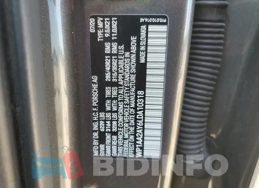 WP1AA2AY6LDA10318 Photo# 12