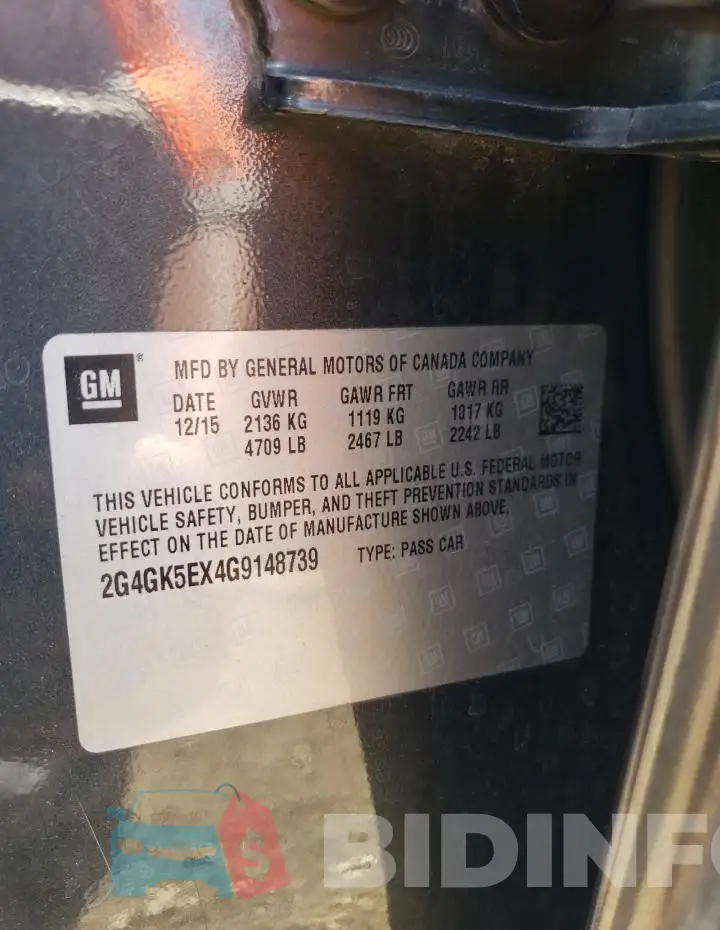 2G4GK5EX4G9148739 Photo# 12
