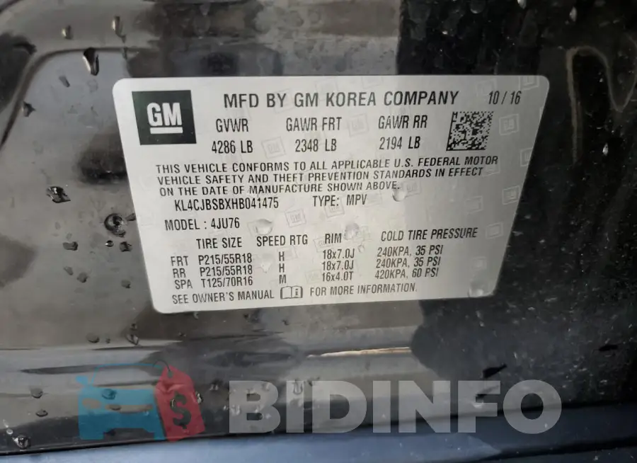 KL4CJBSBXHB041475 Photo# 13