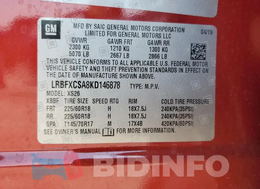 LRBFXCSA8KD146878 Photo# 13