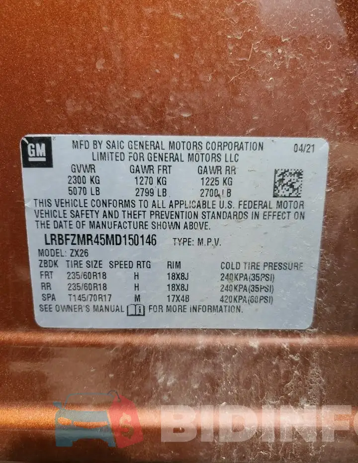 LRBFZMR45MD150146 Photo# 13