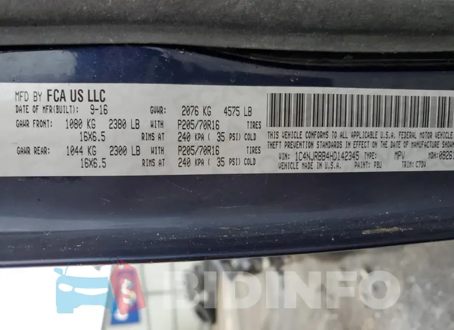 1C4NJRBB4HD142345 Photo# 13