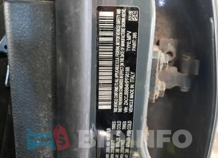 ZACCJBBB4HPF96188 Photo# 14