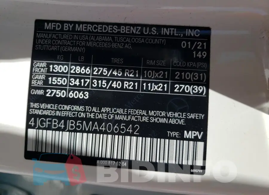 4JGFB4JB5MA406542 Photo# 14