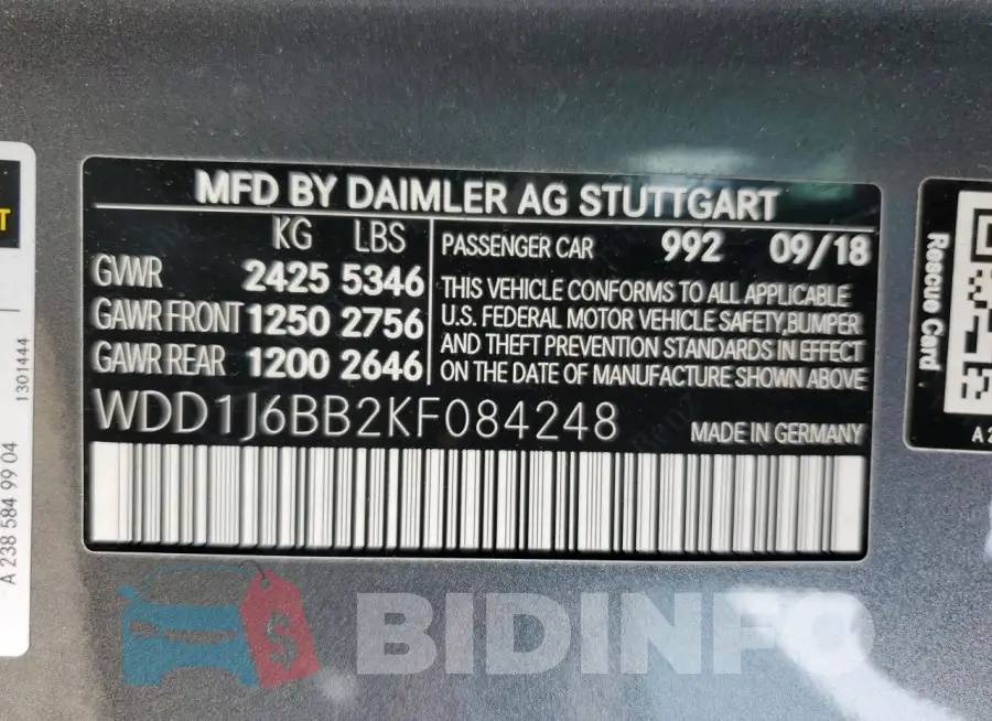 WDD1J6BB2KF084248 Photo# 12