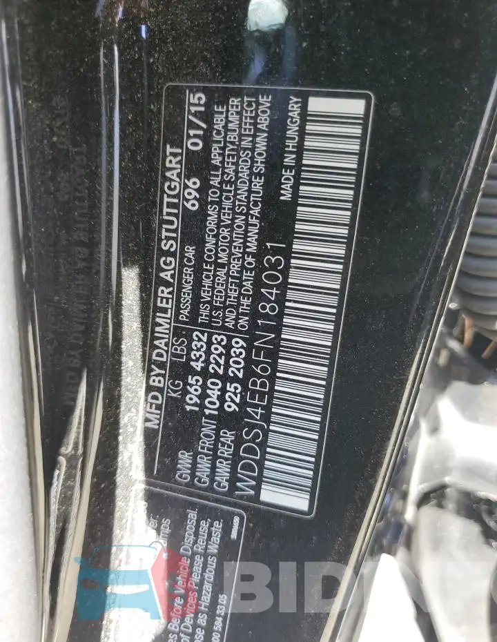 WDDSJ4EB6FN184031 Photo# 12