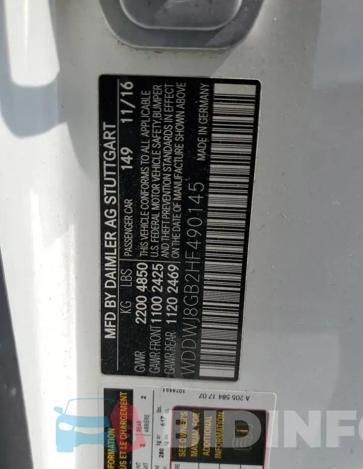 WDDWJ8GB2HF490145 Photo# 12