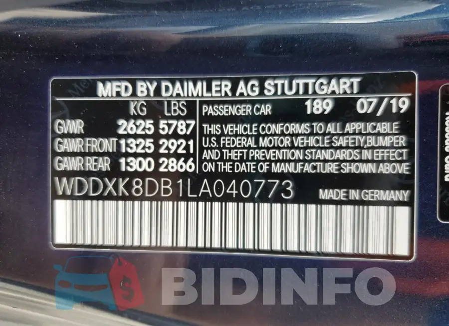 WDDXK8DB1LA040773 Photo# 13