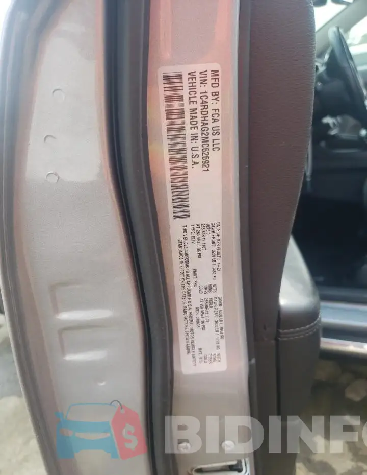 1C4RDHAG2MC626921 Photo# 12