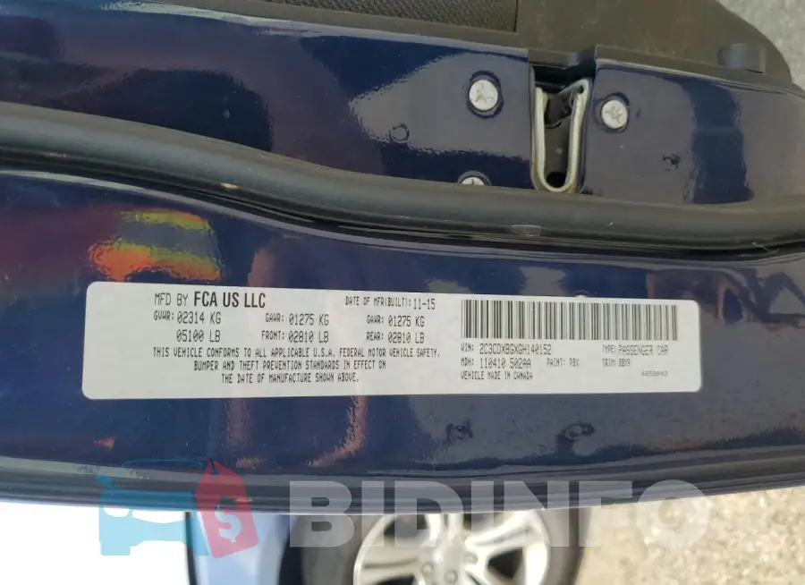 2C3CDXBGXGH140152 Photo# 12