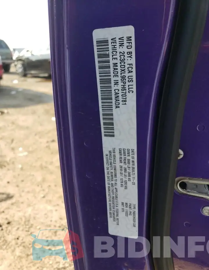 2C3CDXL96PH670781 Photo# 13