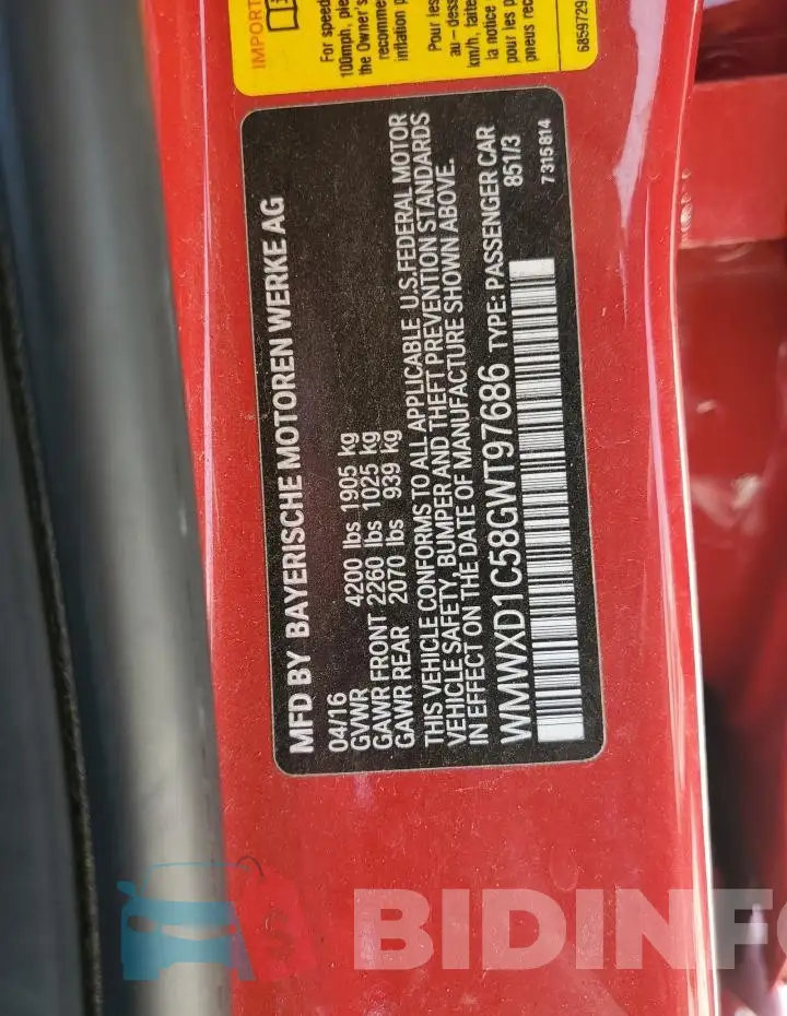 WMWXD1C58GWT97686 Photo# 13