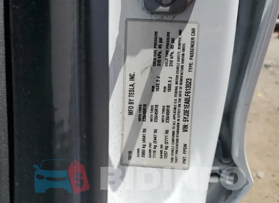 5YJ3E1EA0LF613523 Photo# 12
