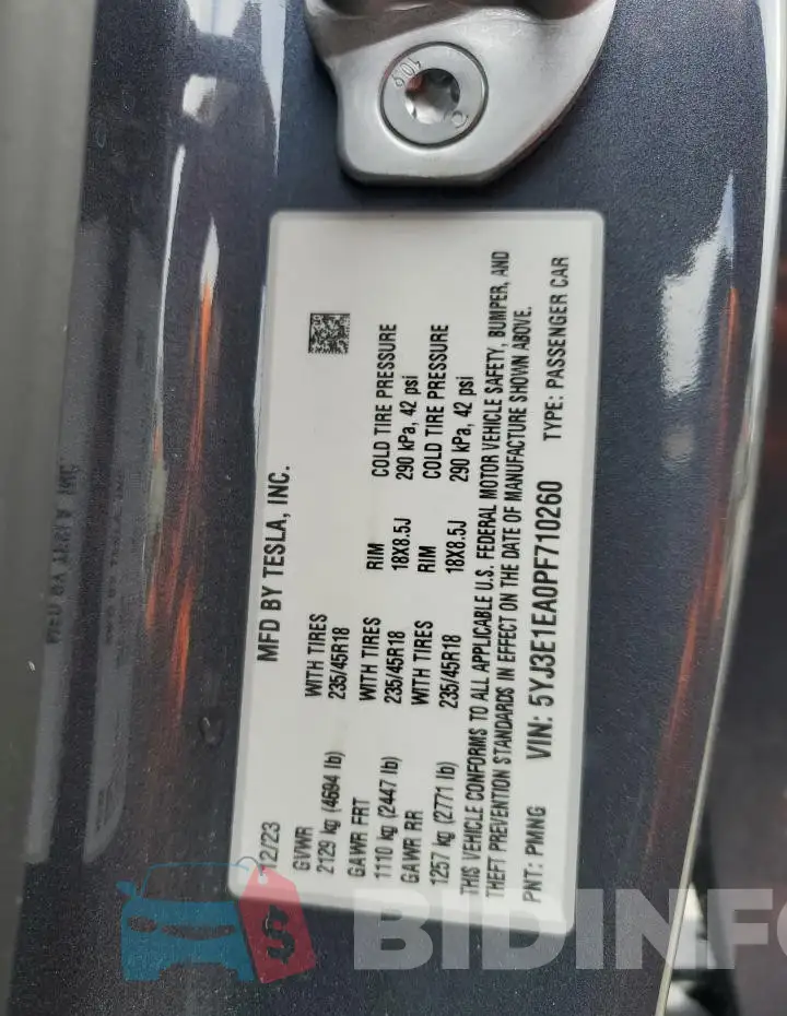 5YJ3E1EA0PF710260 Photo# 12