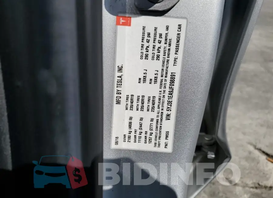 5YJ3E1EA9JF098891 Photo# 13