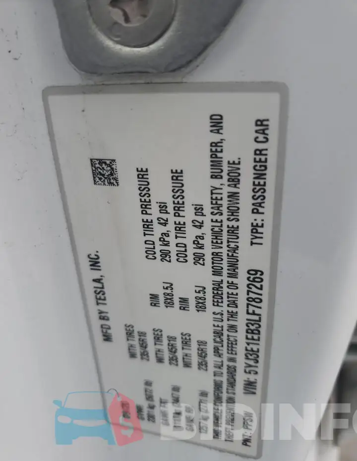 5YJ3E1EB3LF787269 Photo# 12