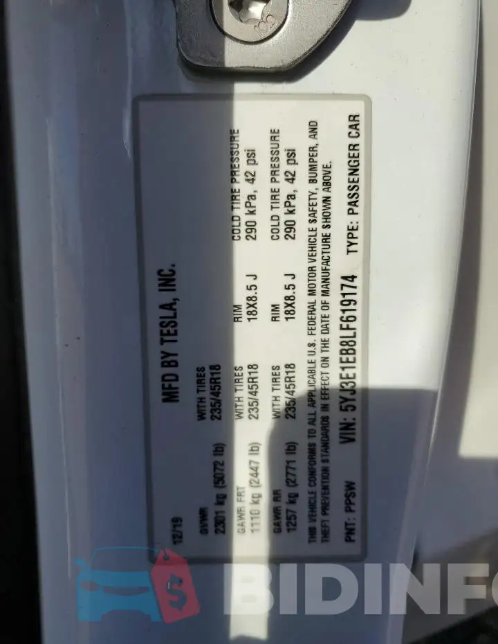5YJ3E1EB8LF619174 Photo# 13