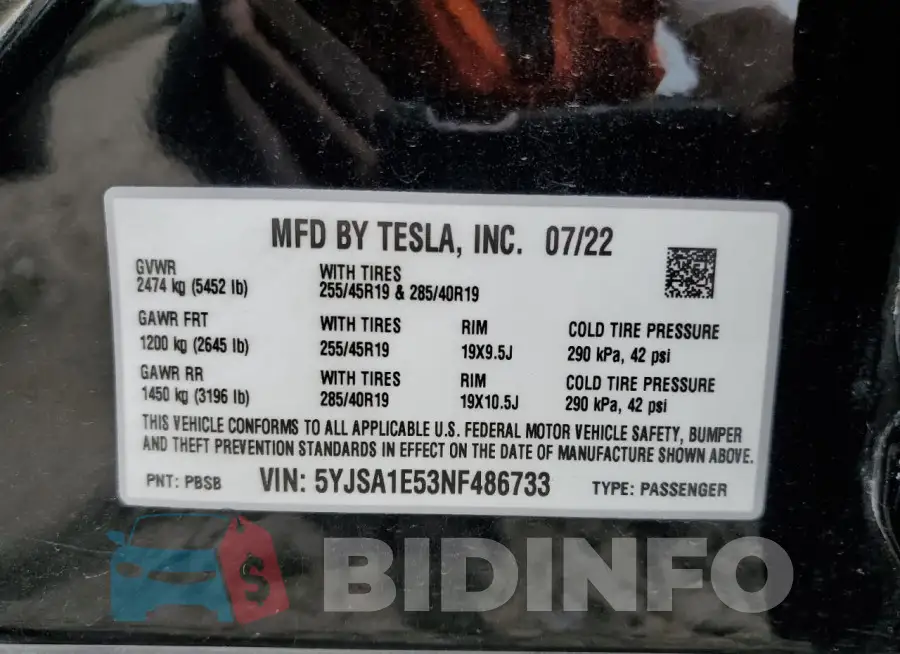 5YJSA1E53NF486733 Photo# 12
