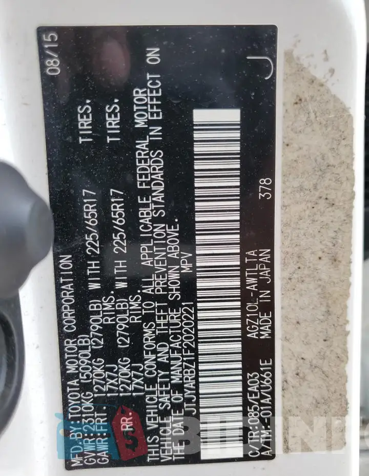 JTJYARBZ1F2020221 Photo# 13
