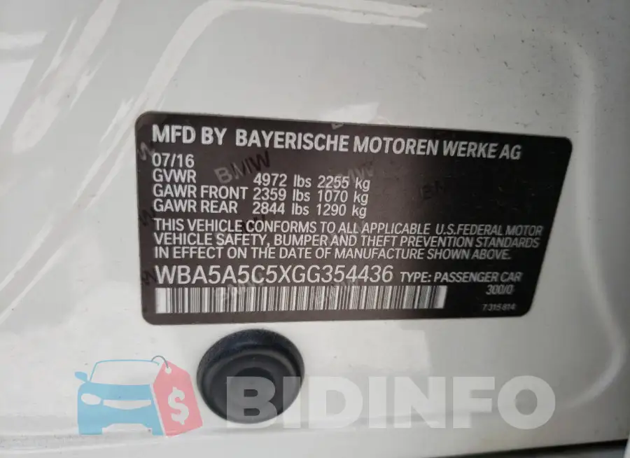 WBA5A5C5XGG354436 Photo# 12