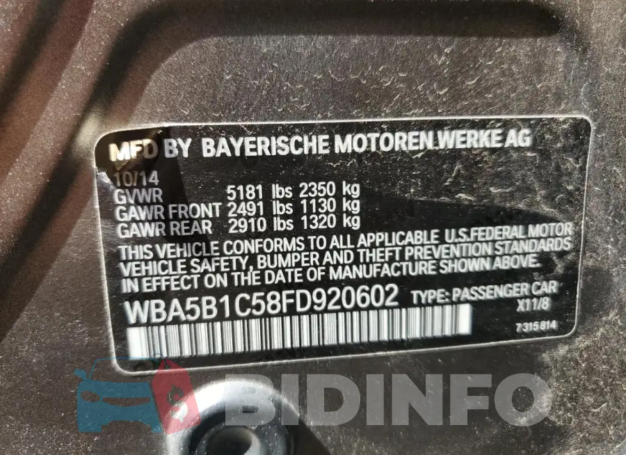 WBA5B1C58FD920602 Photo# 12
