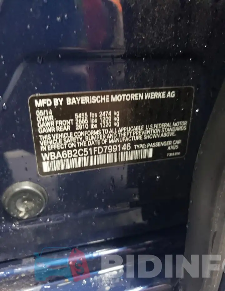 WBA6B2C51FD799146 Photo# 12