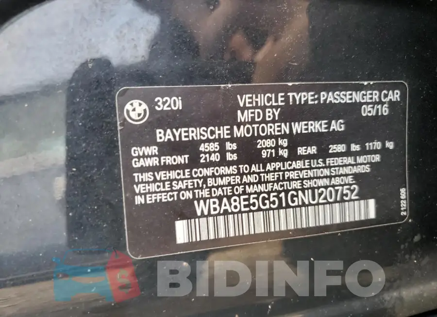 WBA8E5G51GNU20752 Photo# 12
