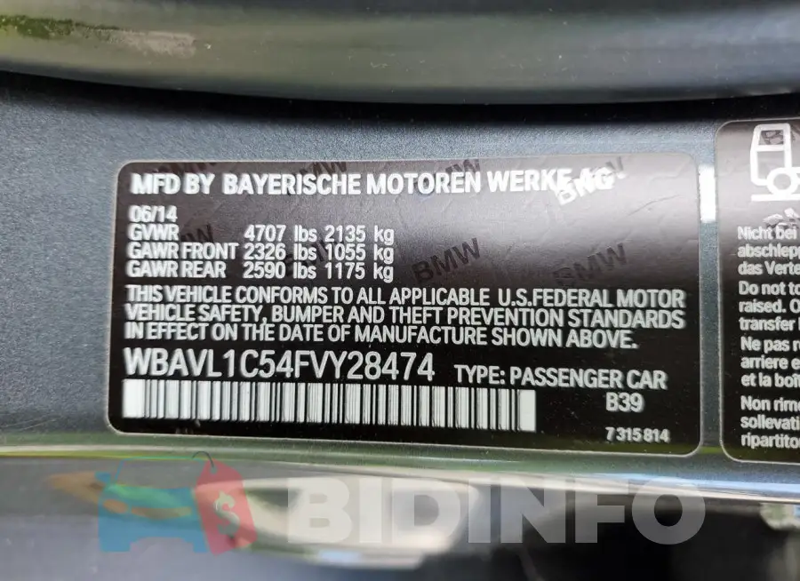 WBAVL1C54FVY28474 Photo# 12