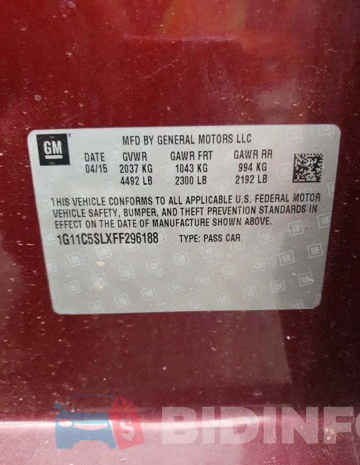 1G11C5SLXFF296188 Photo# 13