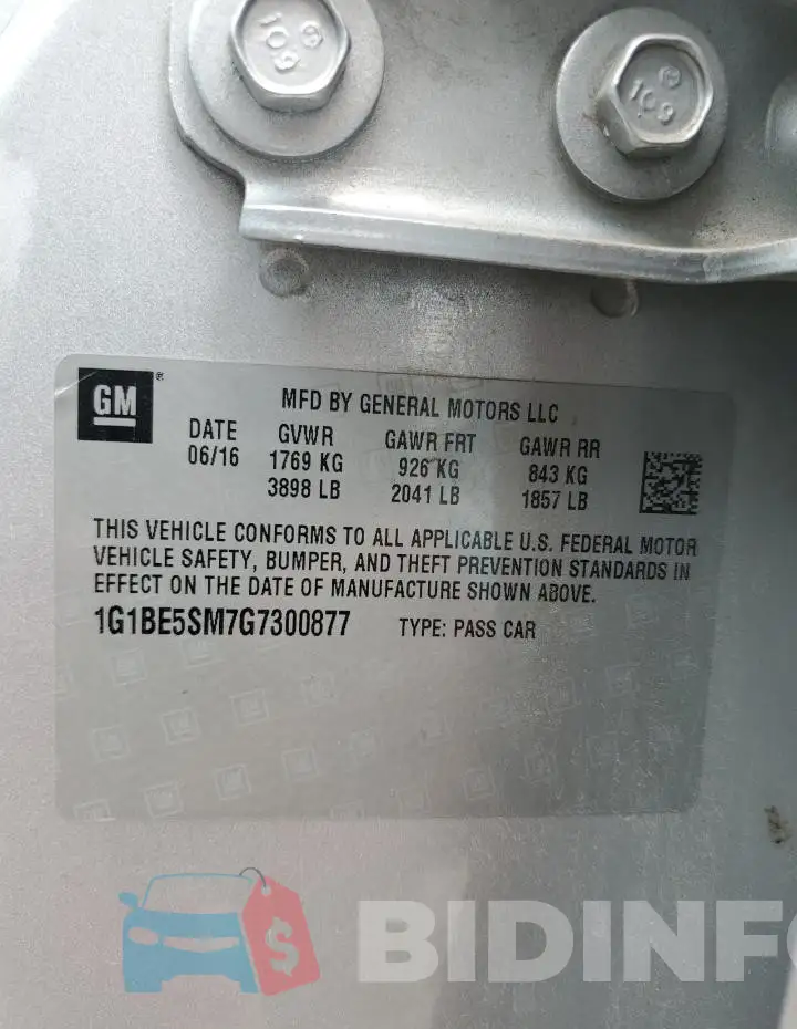 1G1BE5SM7G7300877 Photo# 12