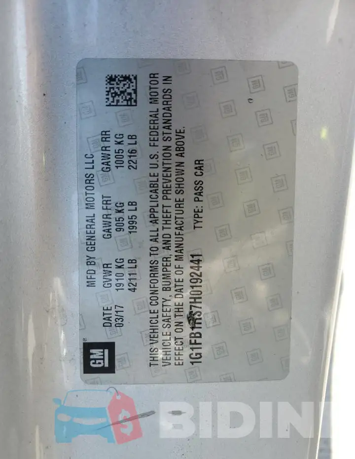 1G1FB1RS7H0192441 Photo# 13