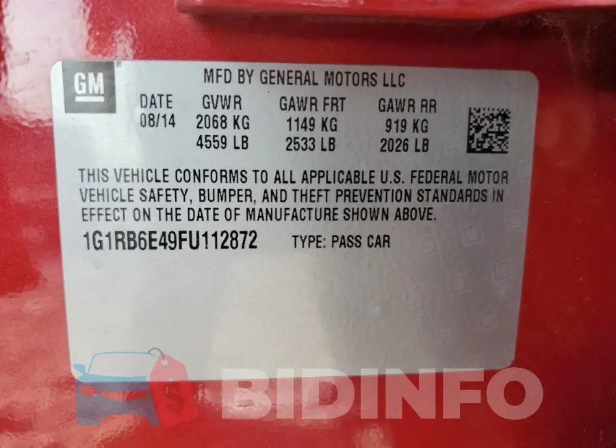 1G1RB6E49FU112872 Photo# 12