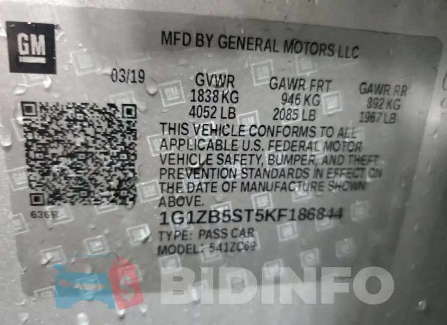1G1ZB5ST5KF186844 Photo# 13
