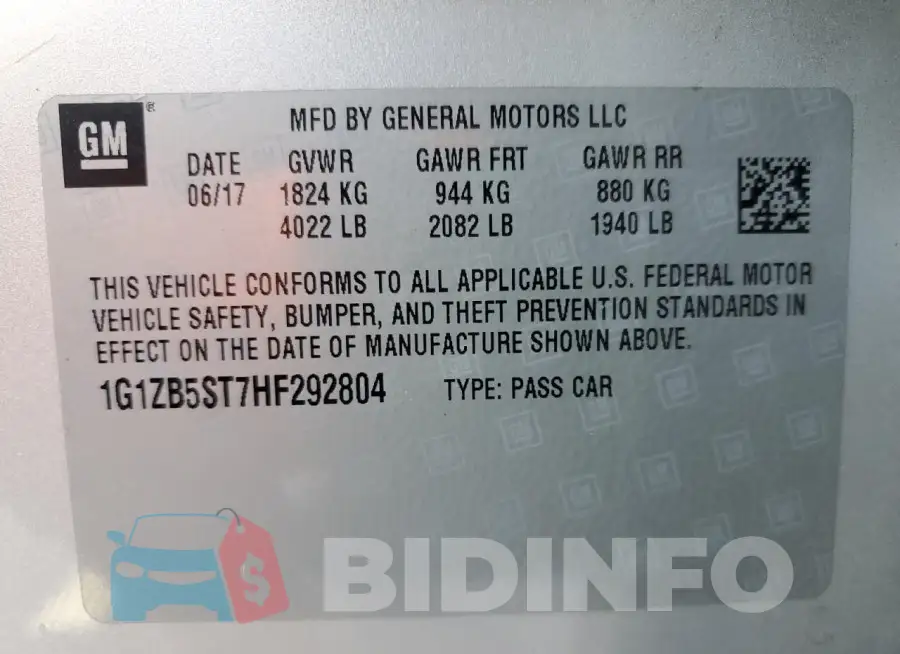1G1ZB5ST7HF292804 Photo# 13
