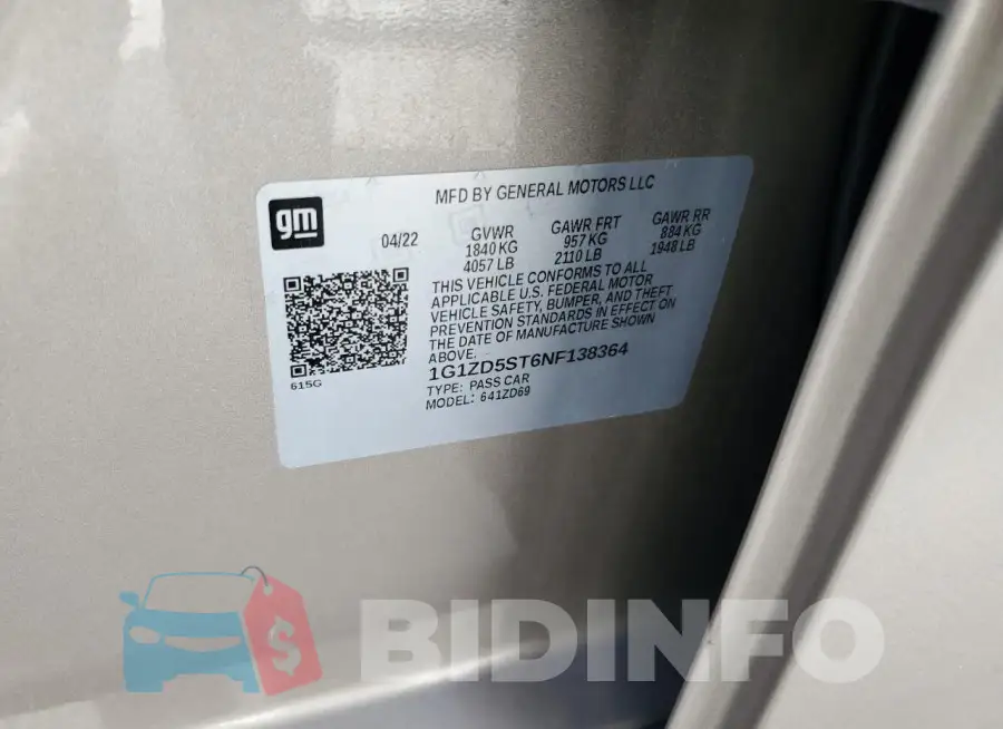 1G1ZD5ST6NF138364 Photo# 12