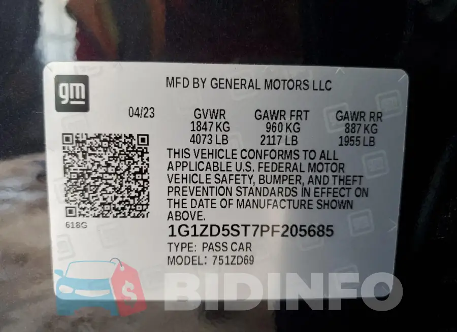 1G1ZD5ST7PF205685 Photo# 13