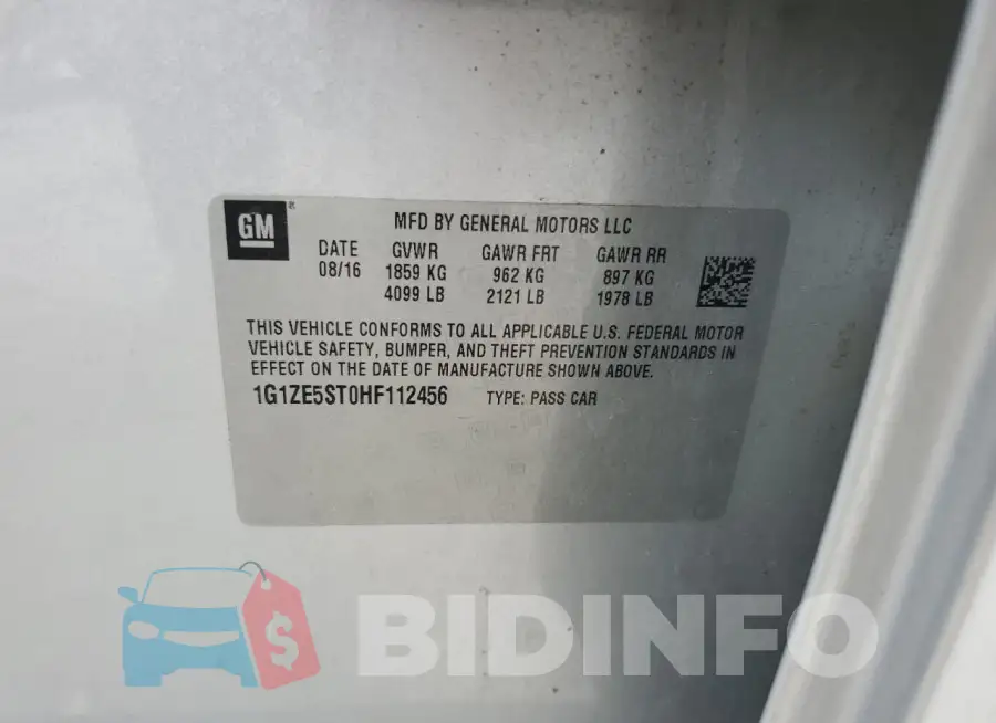 1G1ZE5ST0HF112456 Photo# 12