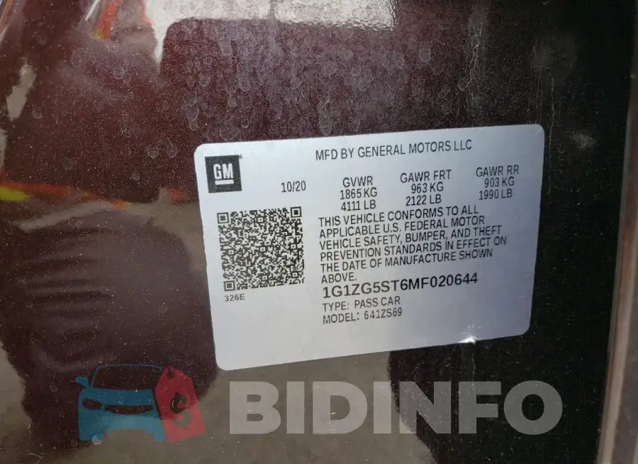 1G1ZG5ST6MF020644 Photo# 12